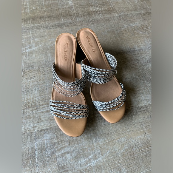 Madewell Women’s The Meg Slide Strappy Sandal Snake Embossed Leather 11 boho - Picture 10 of 12